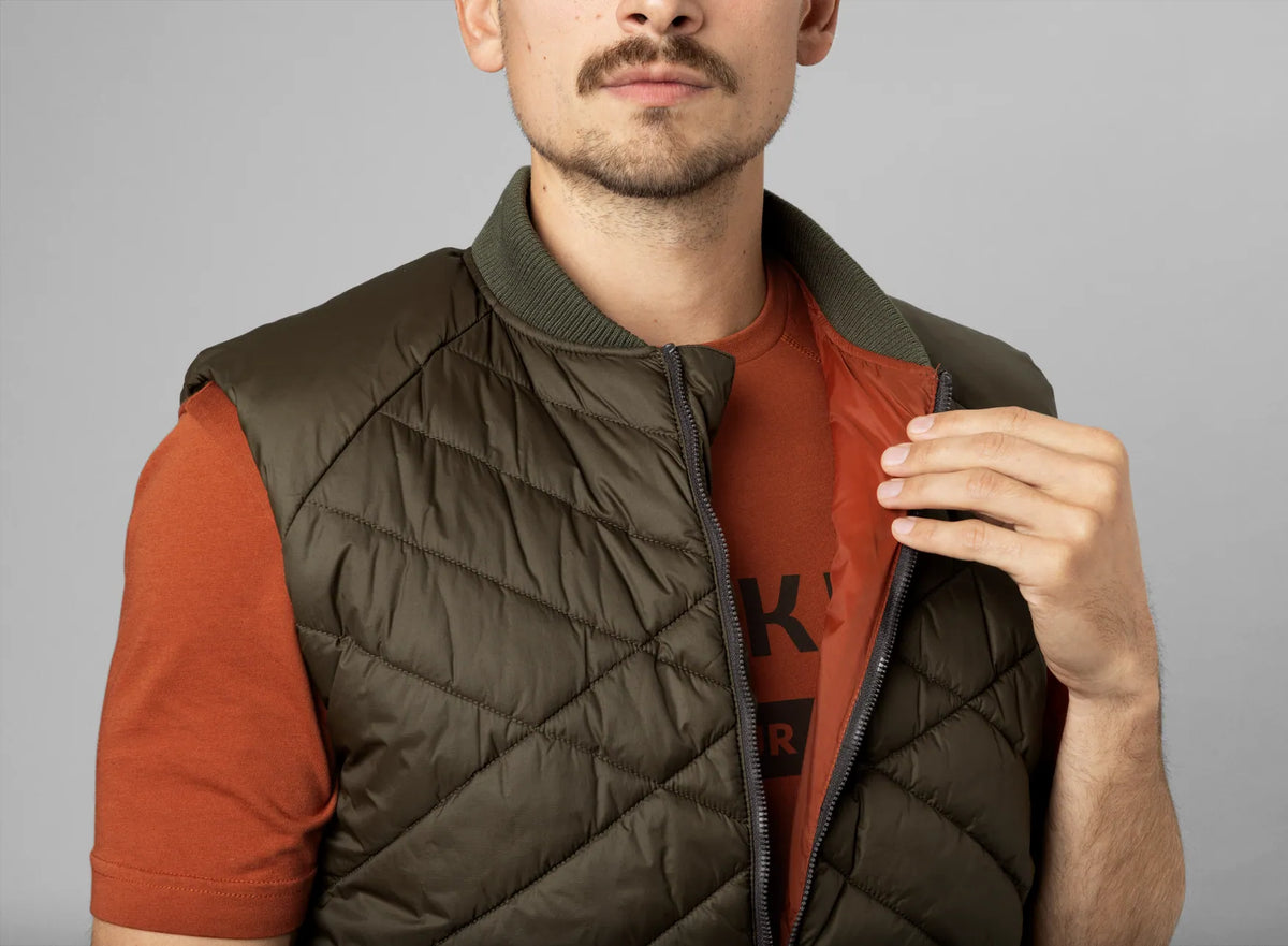 Logmar Insulated packable waistcoat - Willow green