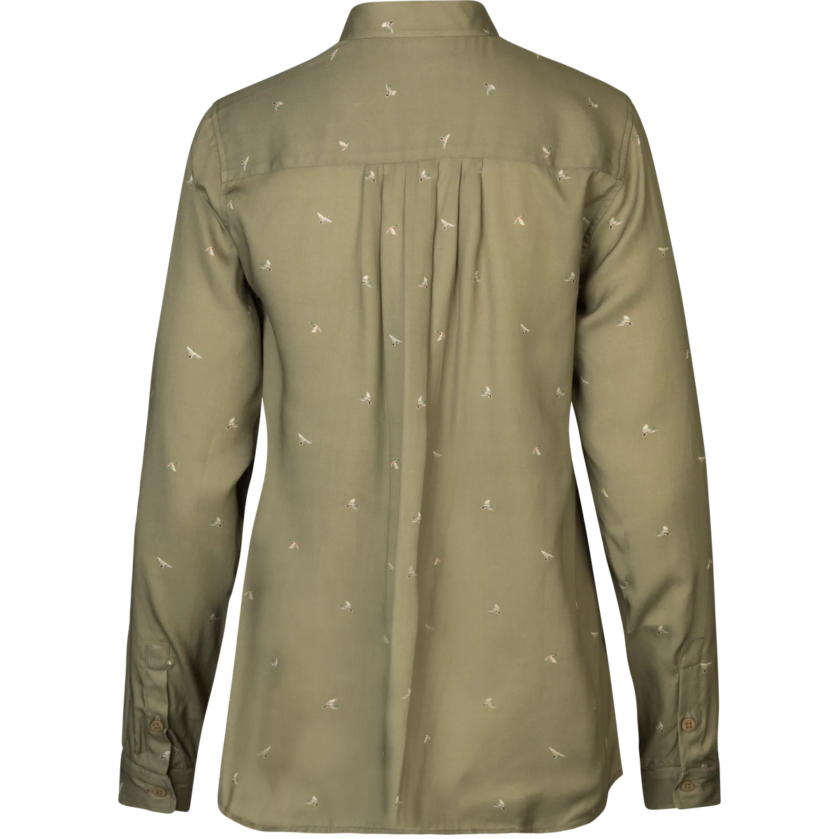 Abigail L/S shirt Women - Dust green/Flying ducks