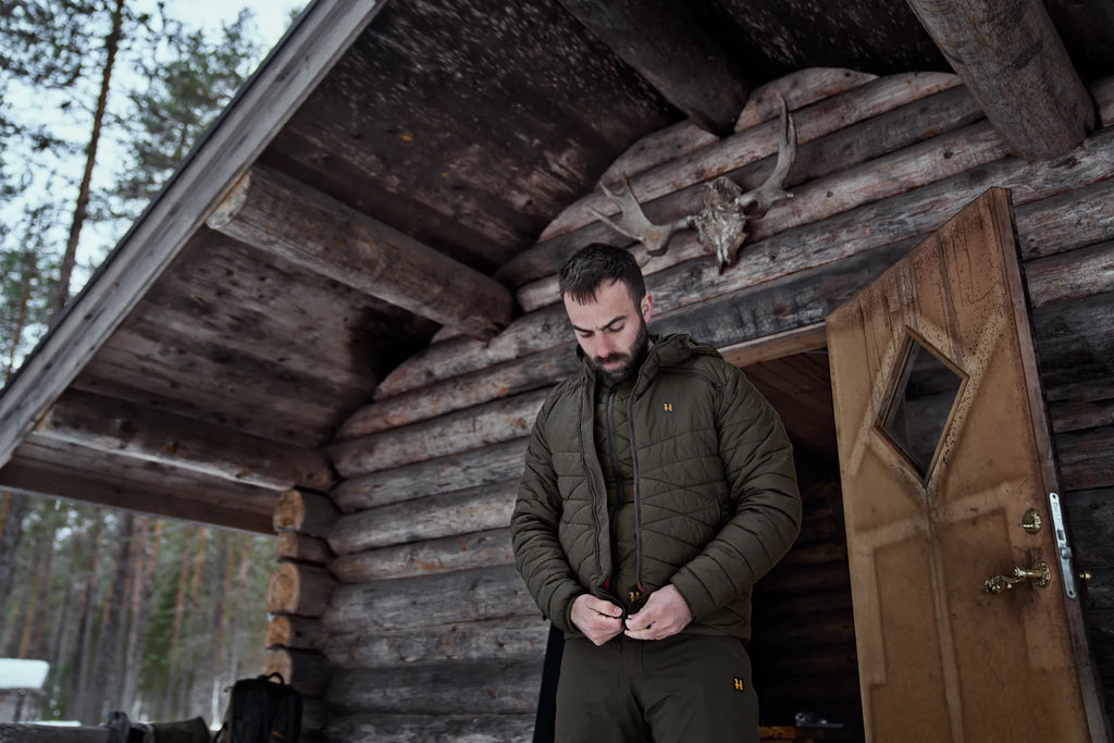 Logmar Insulated packable hooded jacket - Willow green