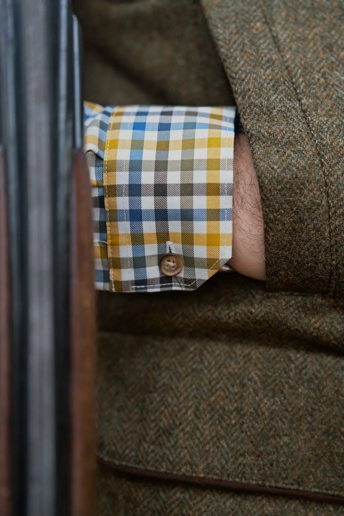 Kenmore waistcoat - Forest green/Herringbone