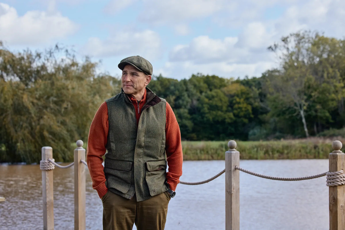 Kenmore waistcoat - Forest green/Herringbone