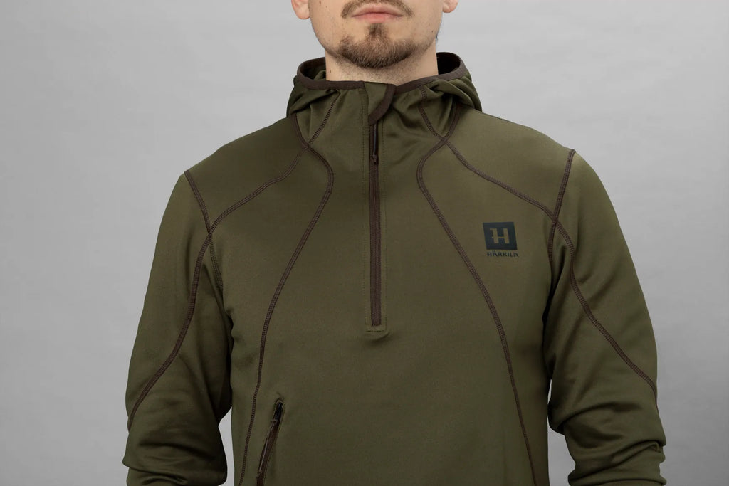 Deer Stalker full zip fleece hoodie - Willow green