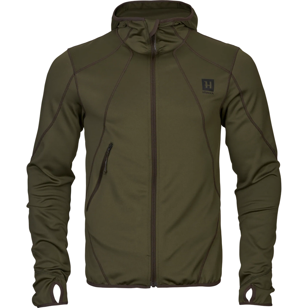 Deer Stalker full zip fleece hoodie - Willow green