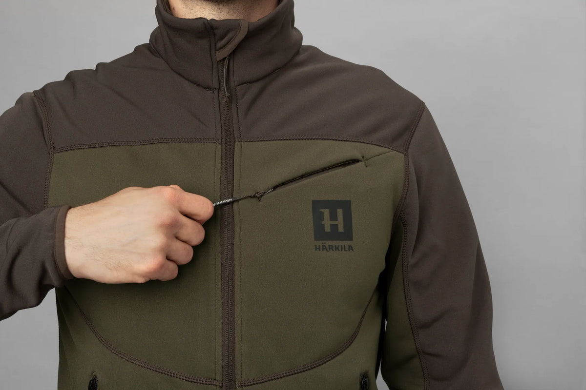 Olaf fleece jacket - Willow green/Shadow grey