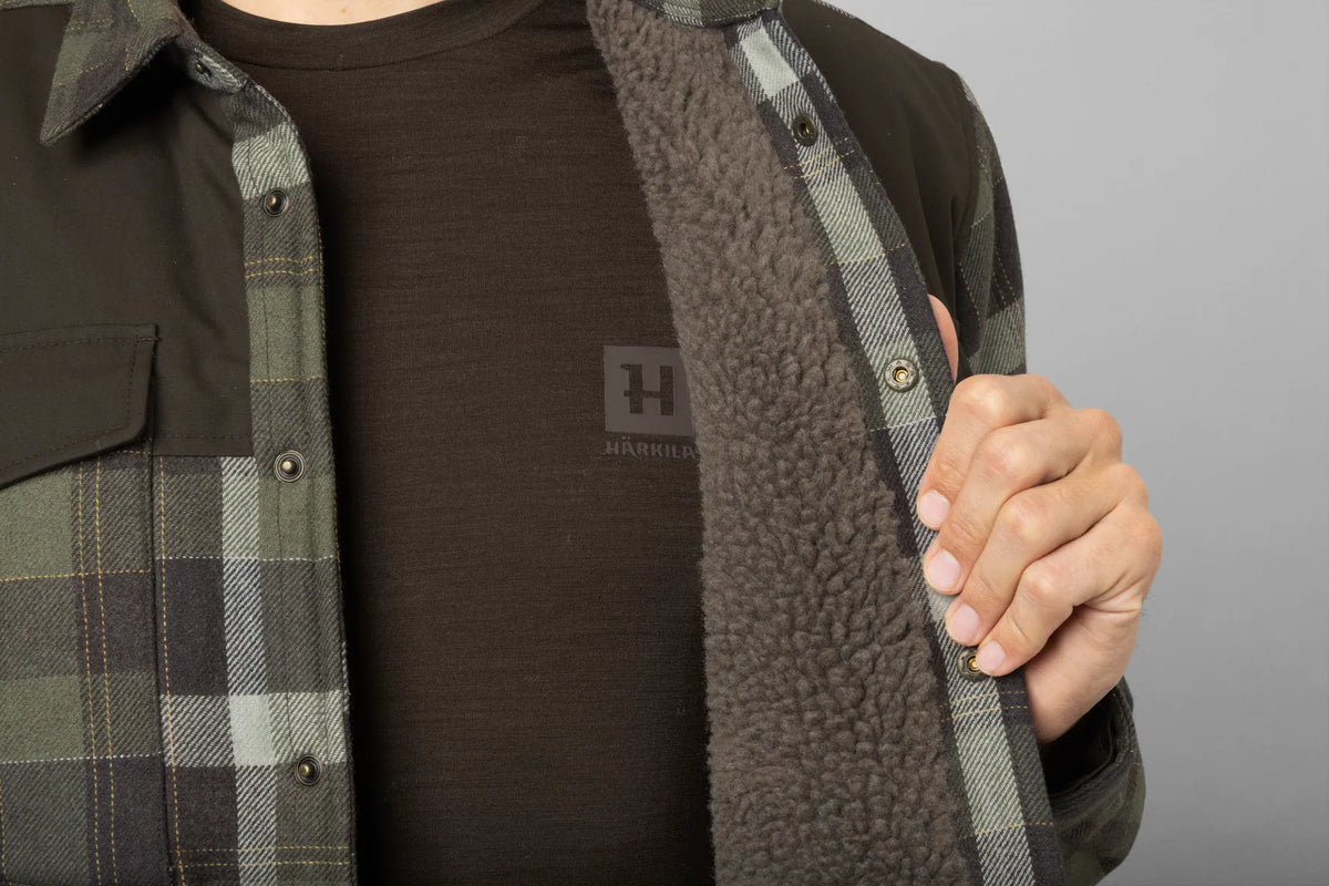 Asmund Insulated wool shirt jacket - Willow green/Phantom