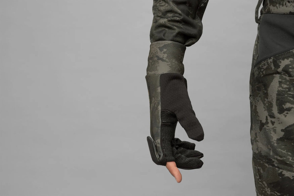 Härkila NOCTYX camo fleece glove w/foldback finger - AXIS MSP®Black