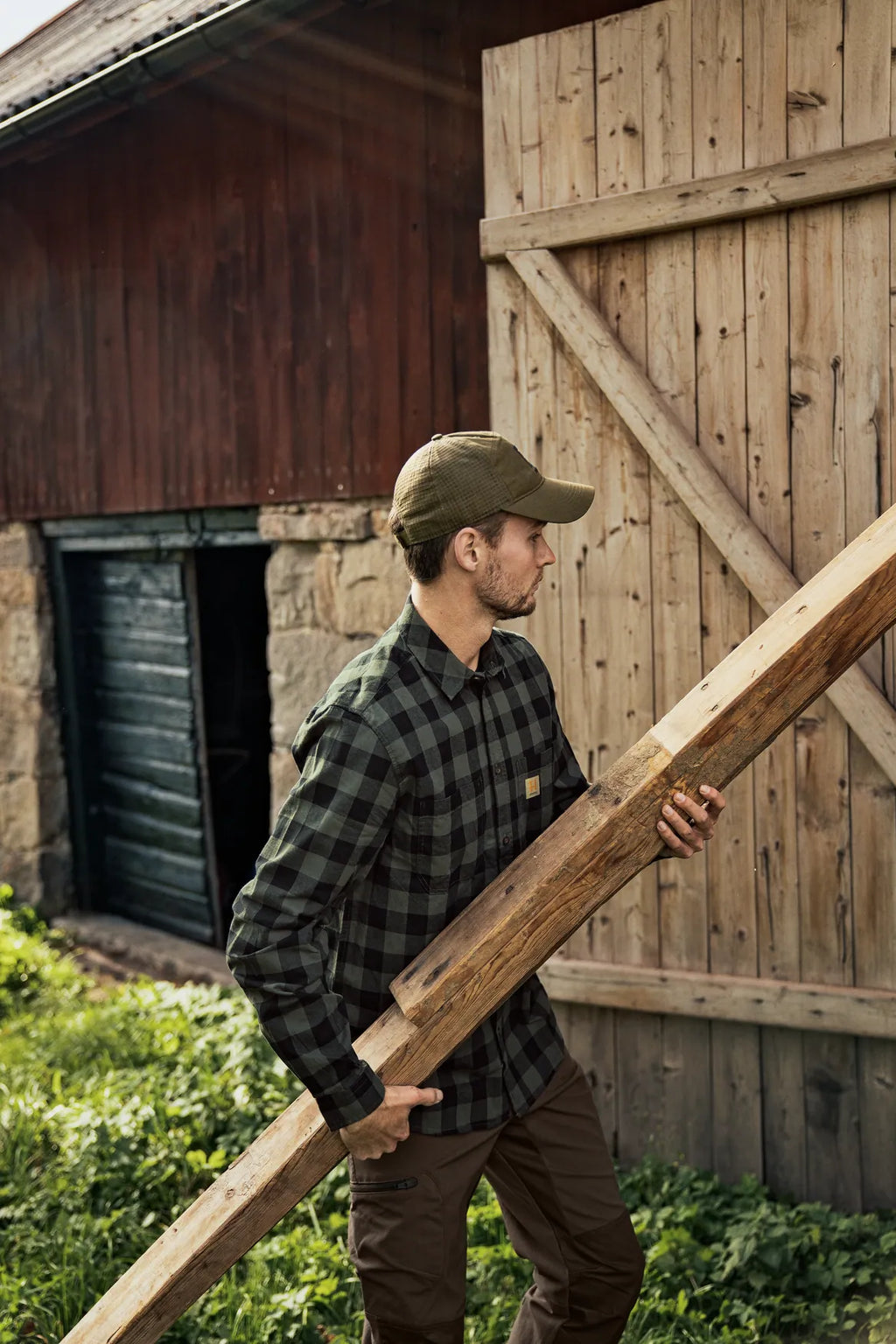 Härkila Scandinavian L/S shirt - Green check