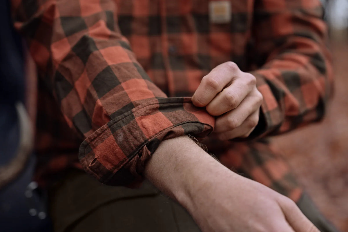 Härkila Scandinavian L/S shirt - Autumn orange check