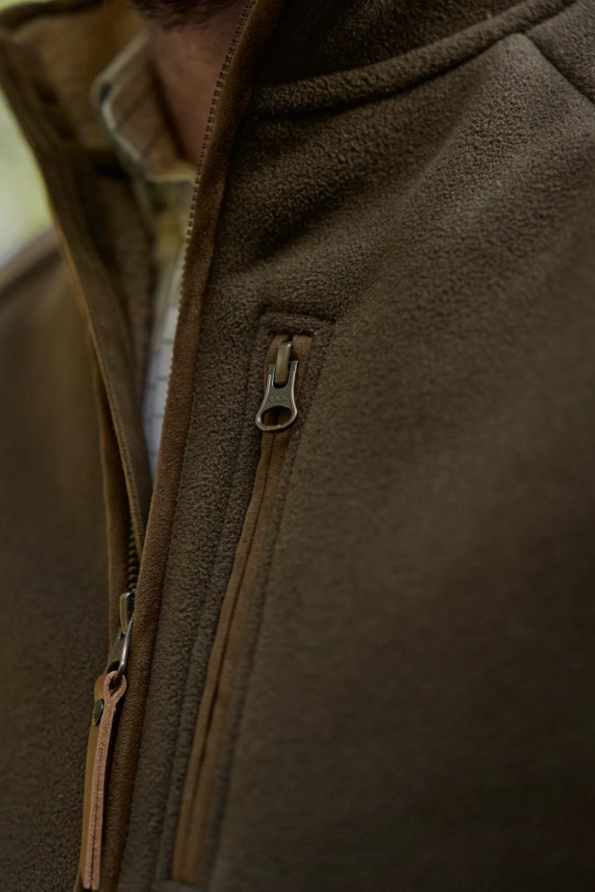 Sandhem sherpa fleece waistcoat - Willow green