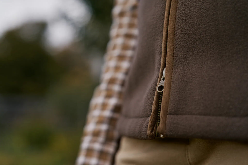 Sandhem sherpa fleece waistcoat W - Demitasse brown