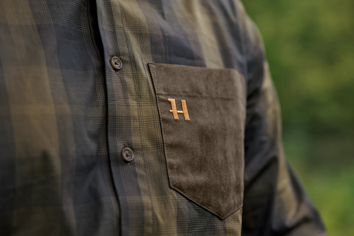 Akkan L/S shirt - Willow green/Shadow brown