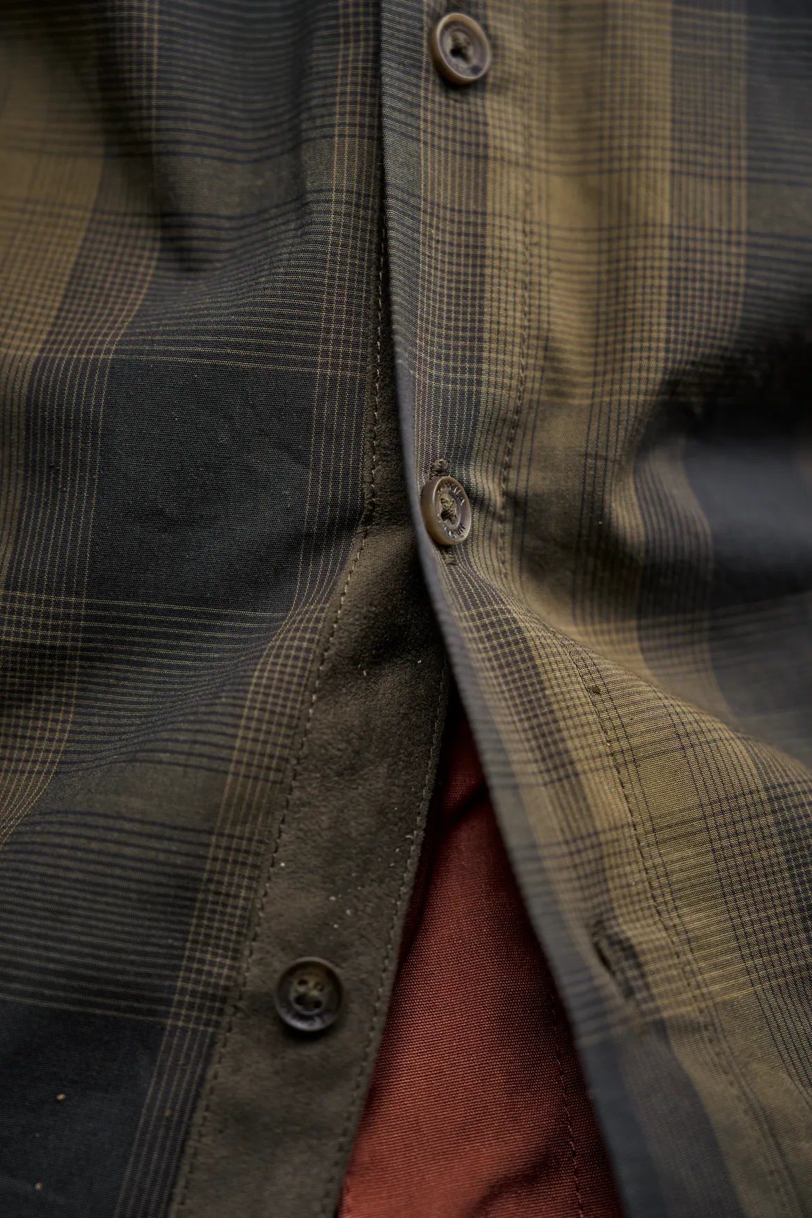 Akkan L/S shirt - Willow green/Shadow brown
