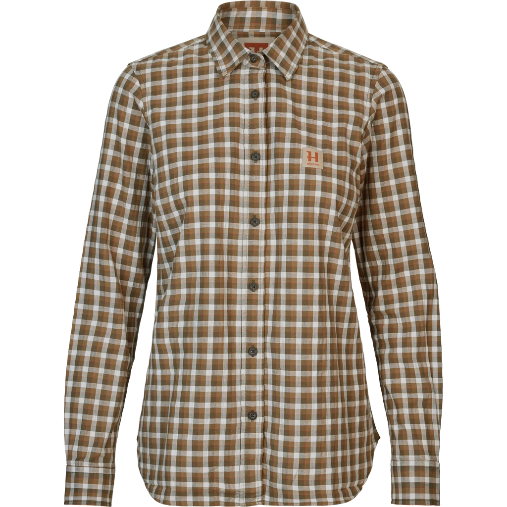 Härkila Fjell L/S shirt women - Dark olive check