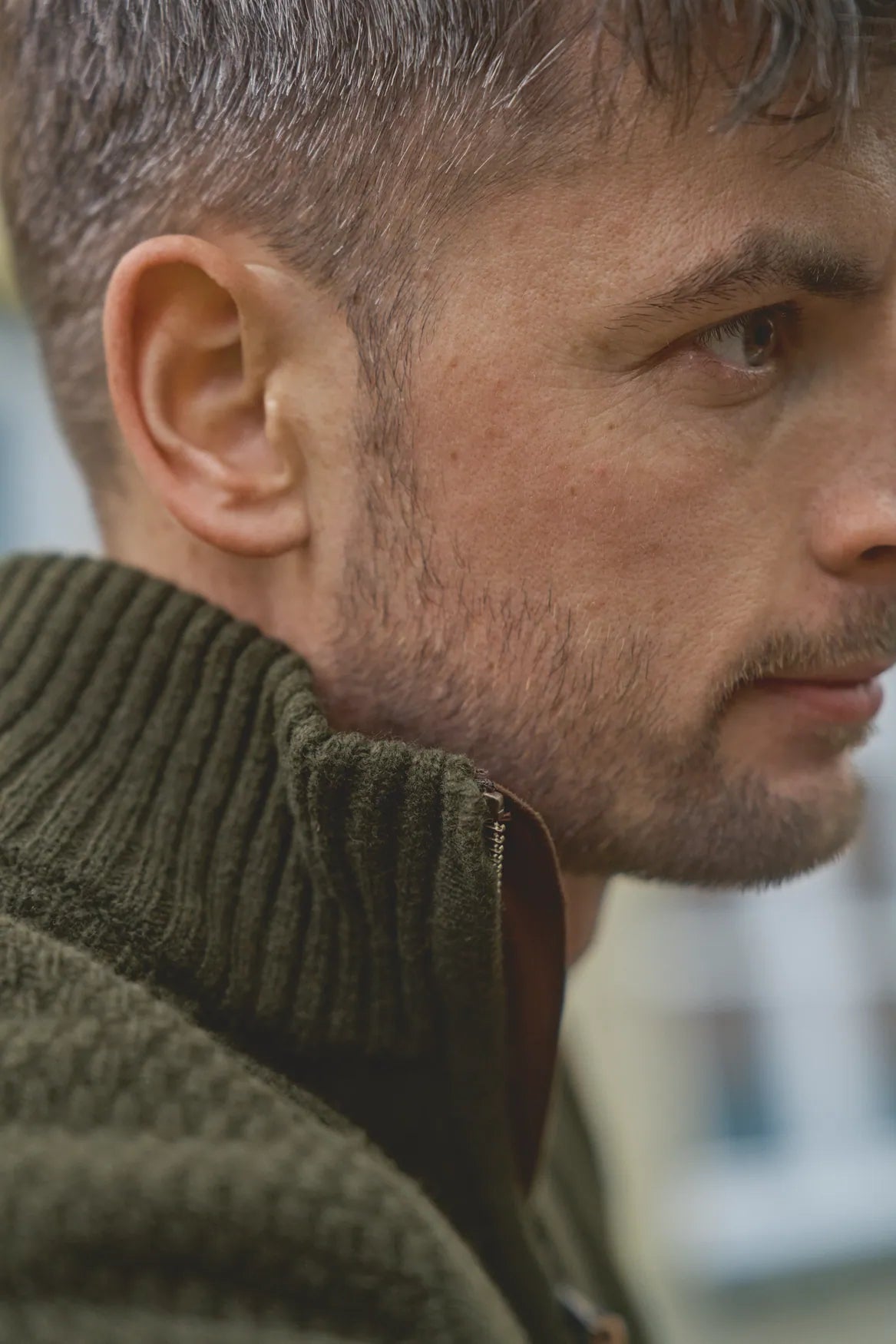 Vincent merino half zip pullover - Rosin