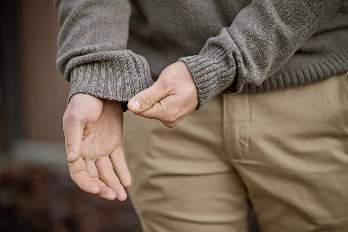 Vincent merino half zip pullover - Dark sand