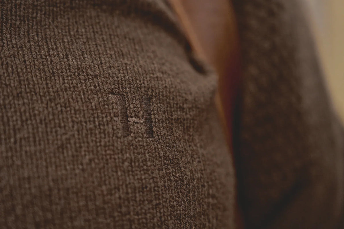 Vincent merino half zip pullover - Demitasse brown