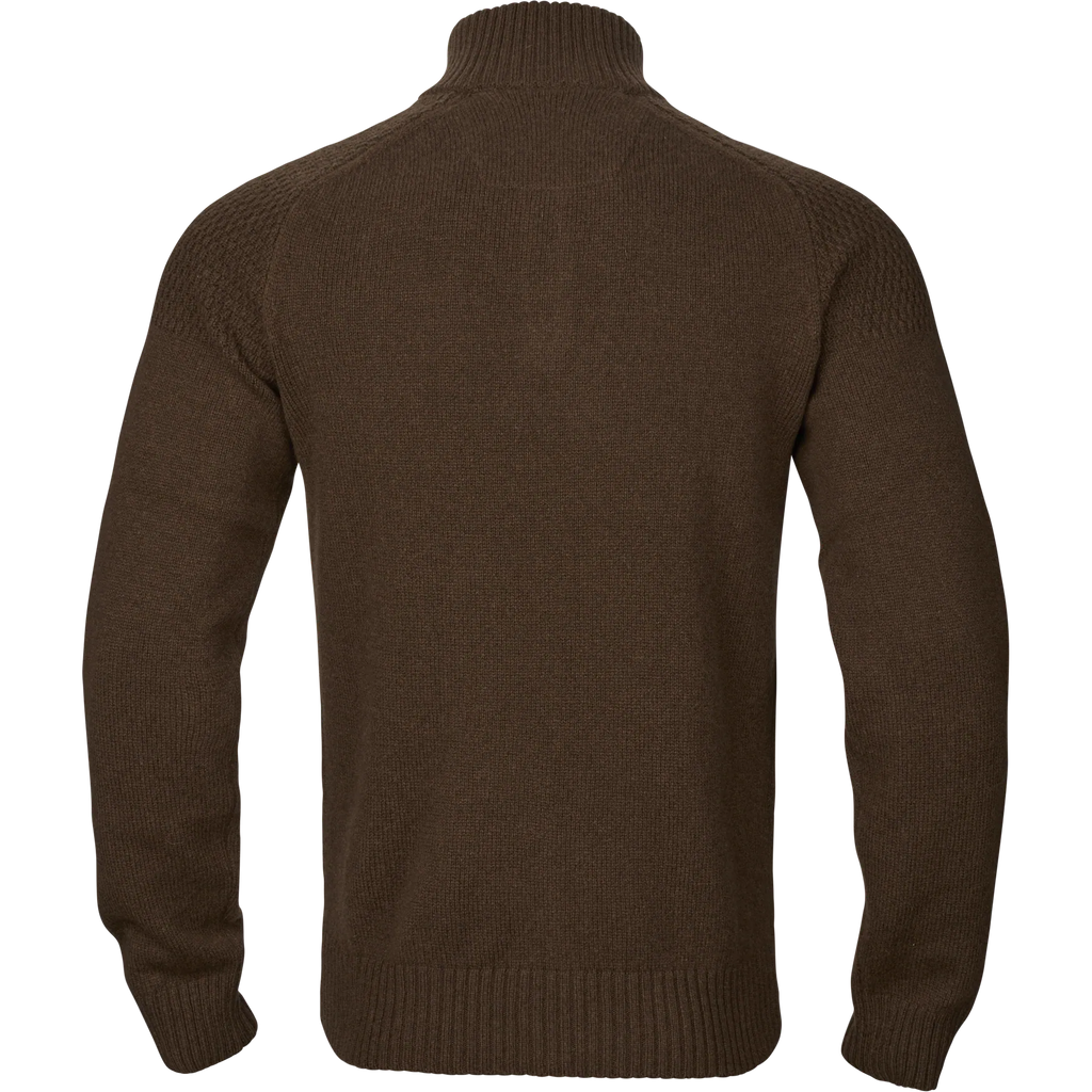 Vincent merino half zip pullover - Demitasse brown