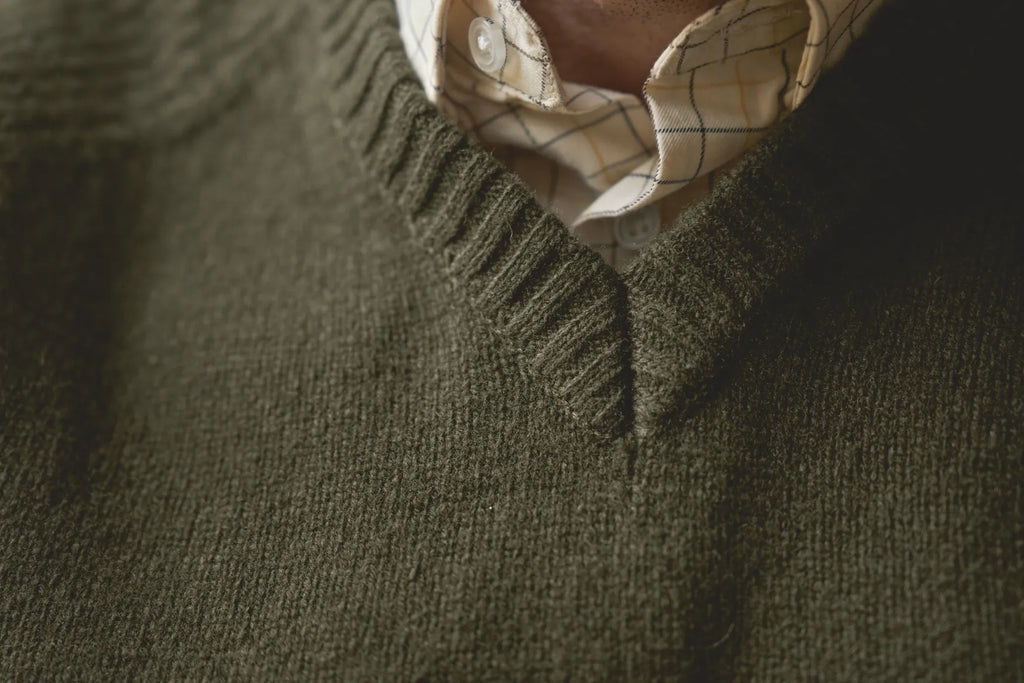 Vincent merino v-neck pullover - Rosin