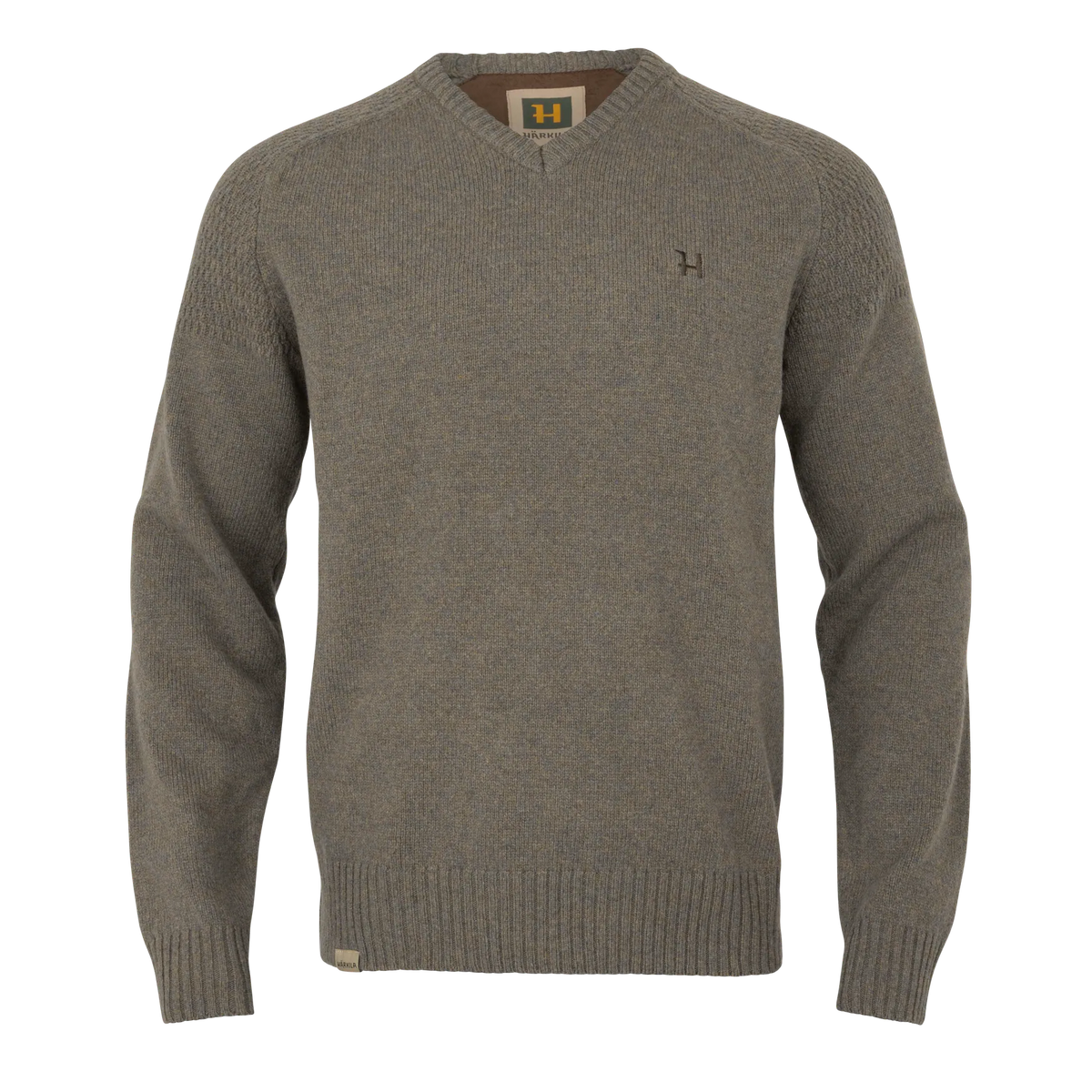 Vincent merino v-neck pullover - Dark sand