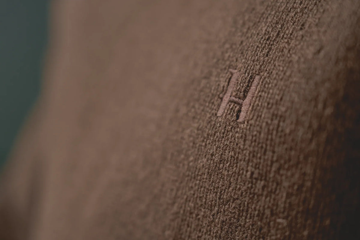 Vincent merino v-neck pullover - Demitasse brown