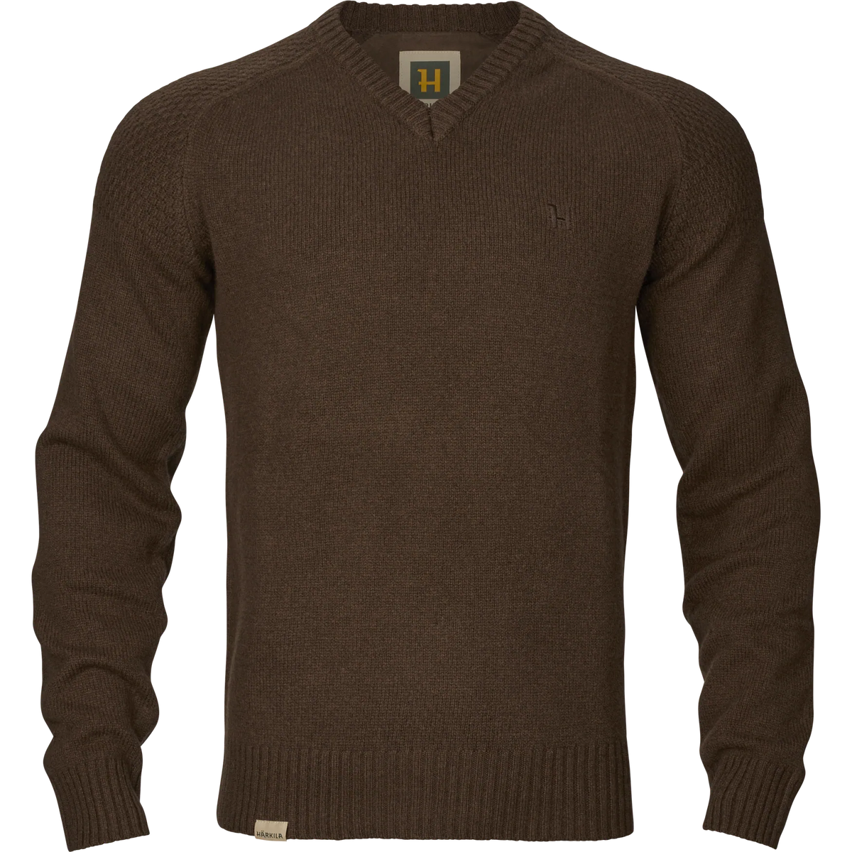 Vincent merino v-neck pullover - Demitasse brown