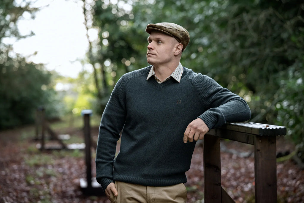 Vincent merino v-neck pullover - Dark navy
