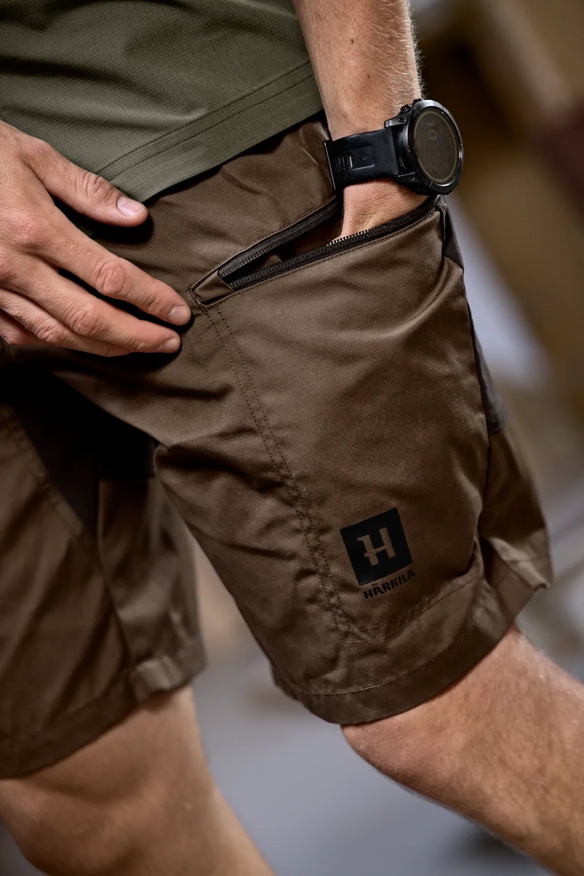 Härkila Fjell shorts - Dark earth/Shadow brown