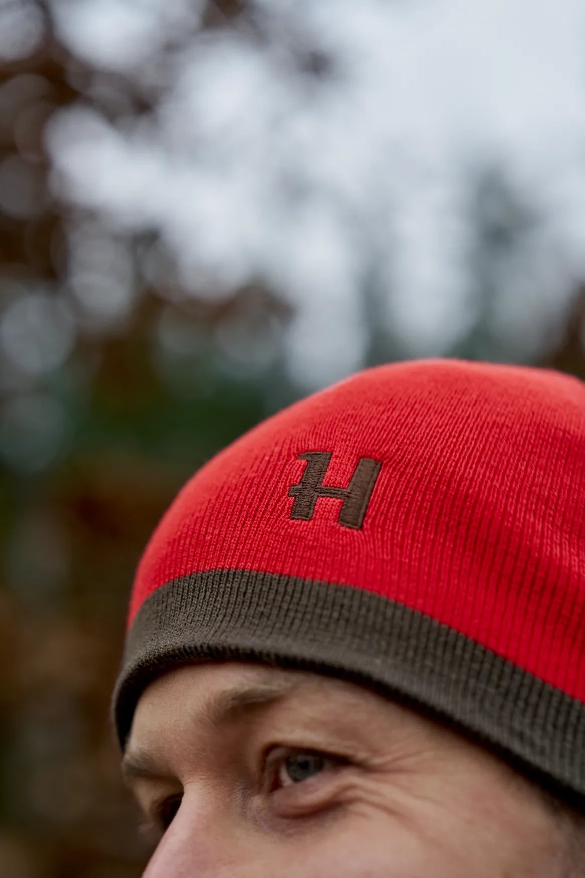 Härkila Aspire reversible beanie - Shadow brown/Red