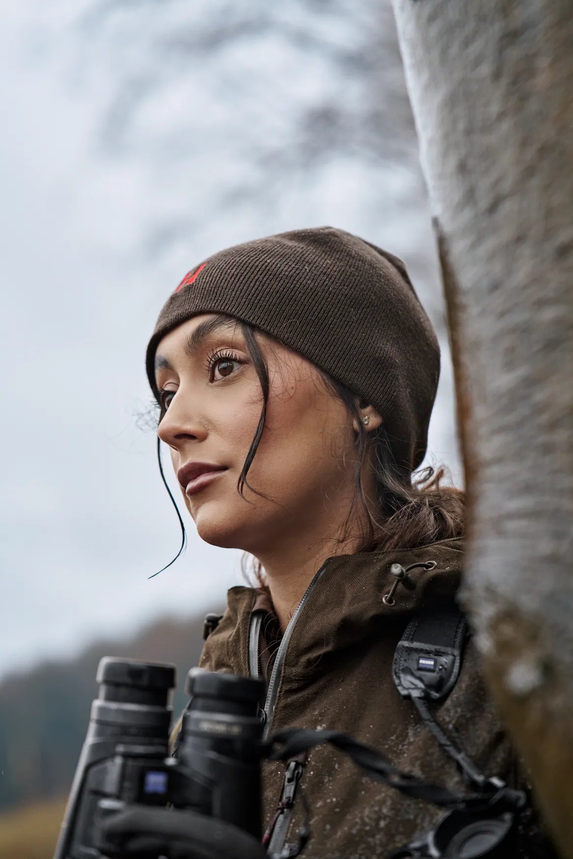 Härkila Aspire reversible beanie - Shadow brown/Red