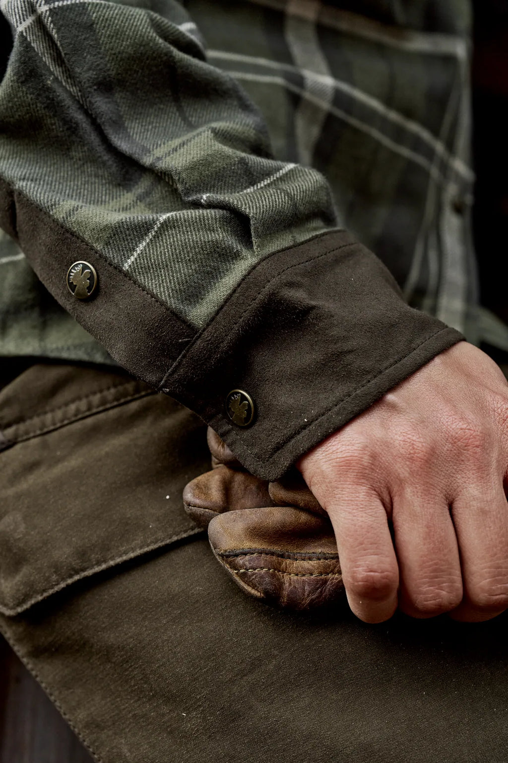 Pajala L/S shirt W - Olive check