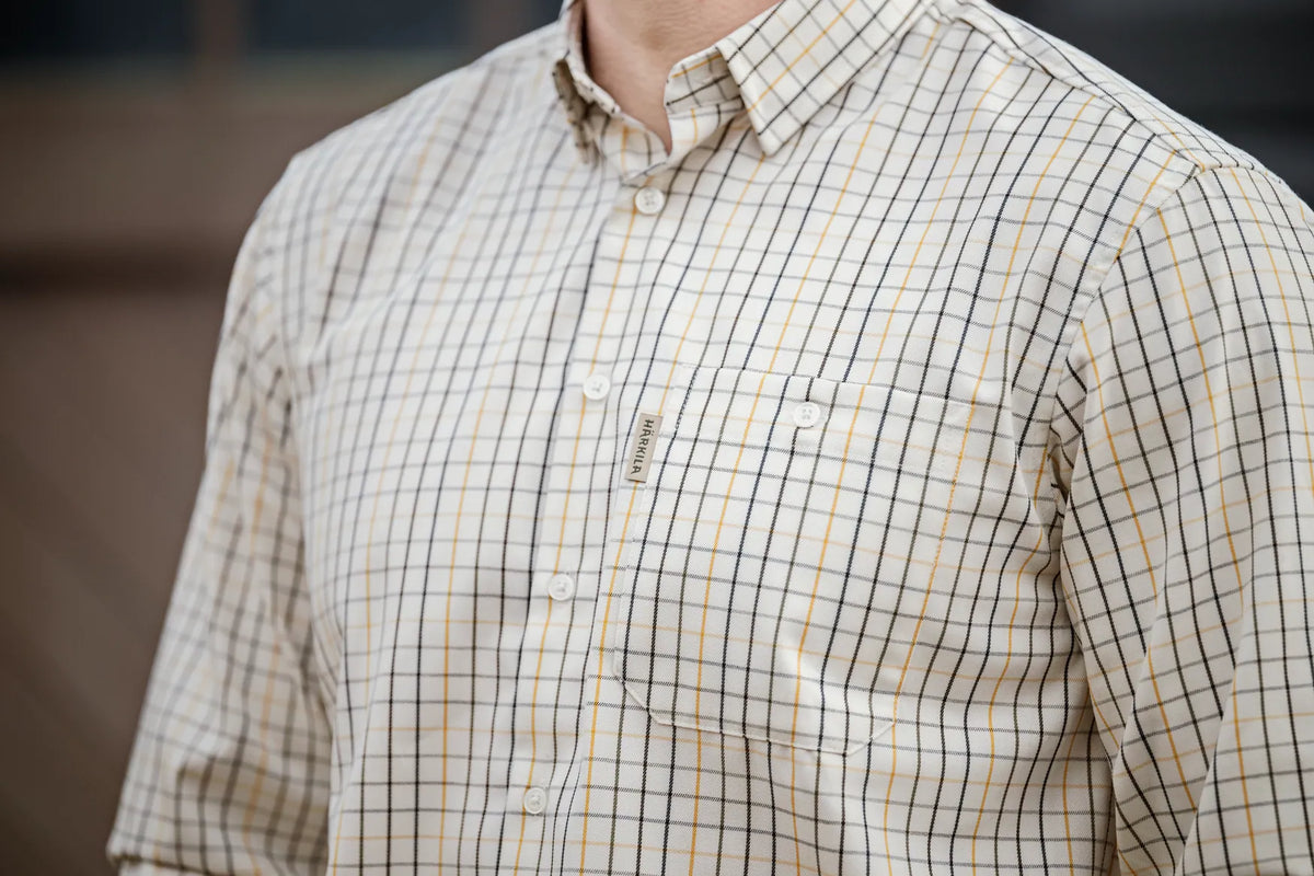 Haywood wool blend L/S shirt - Arrowwood yellow check