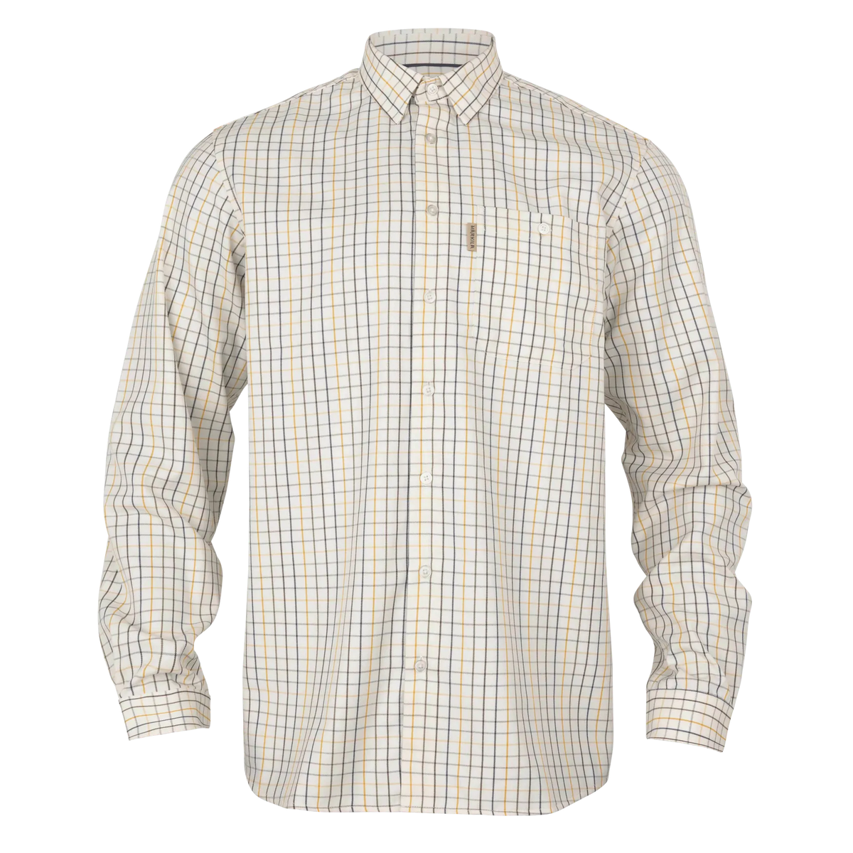 Haywood wool blend L/S shirt - Arrowwood yellow check