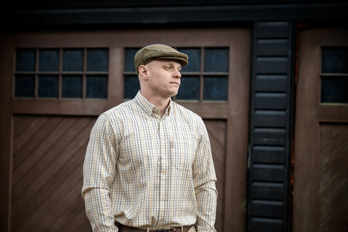 Haywood wool blend L/S shirt - Arrowwood yellow check