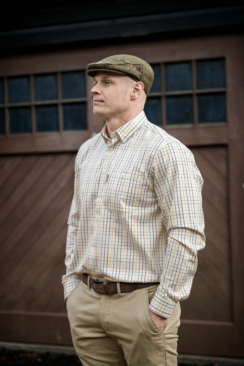 Haywood wool blend L/S shirt - Arrowwood yellow check