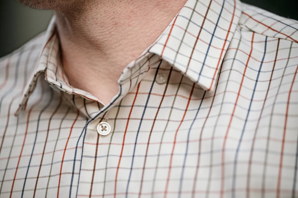 Haywood wool blend L/S shirt - Arabian spice check