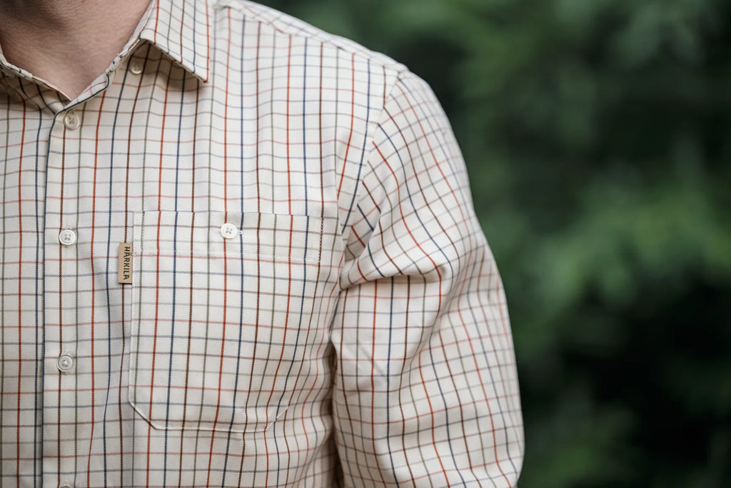 Haywood wool blend L/S shirt - Arabian spice check