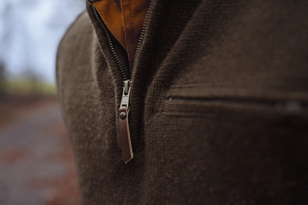 Annaboda WSP knit half zip - Demitasse brown