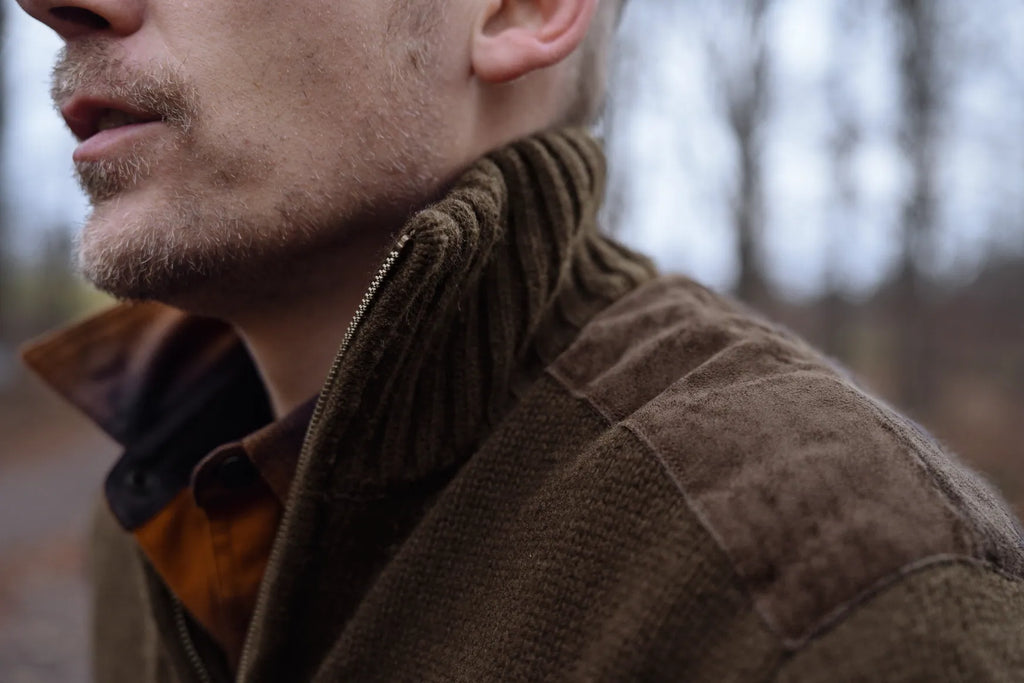 Annaboda WSP knit half zip - Demitasse brown