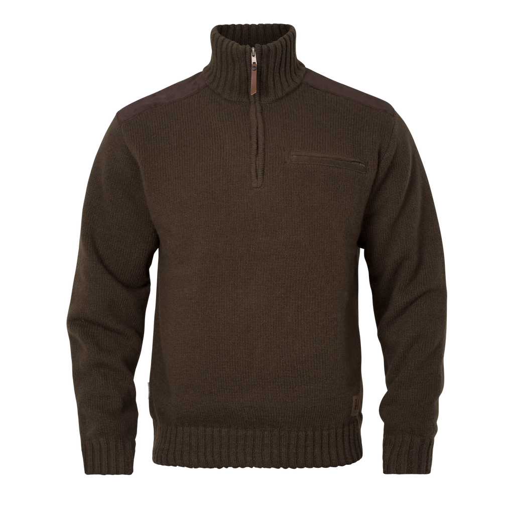 Annaboda WSP knit half zip - Demitasse brown