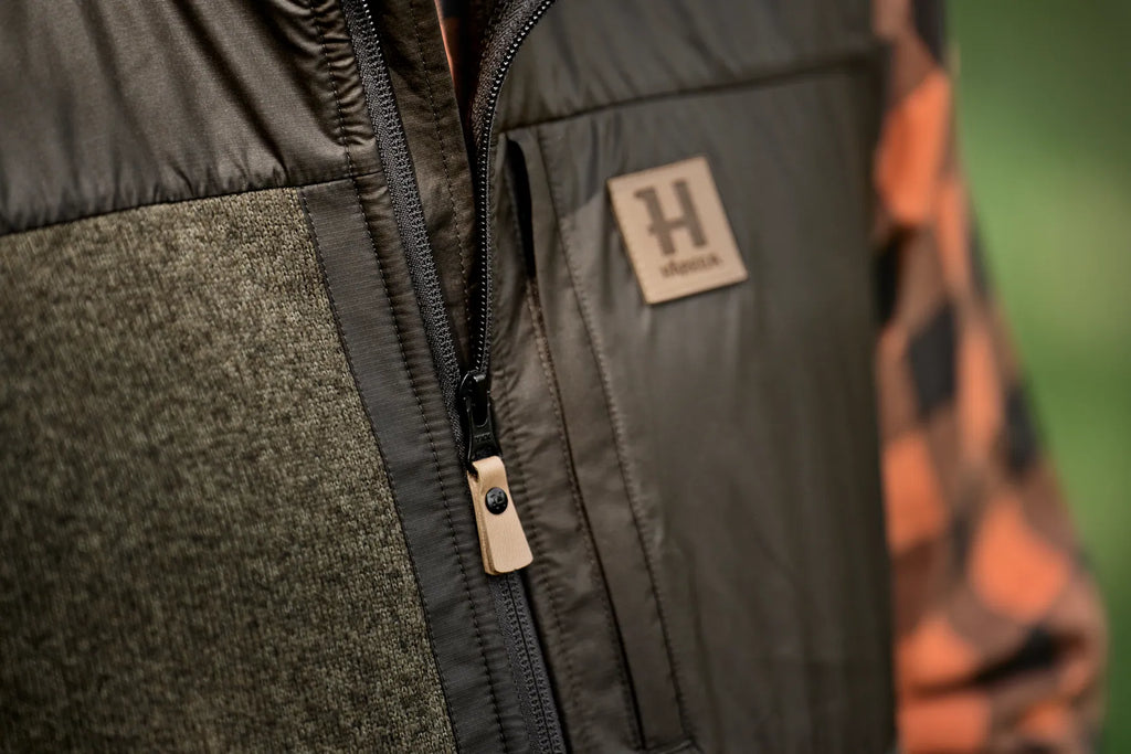 Härkila Kalix fleece waistcoat - Willow green/Shadow brown