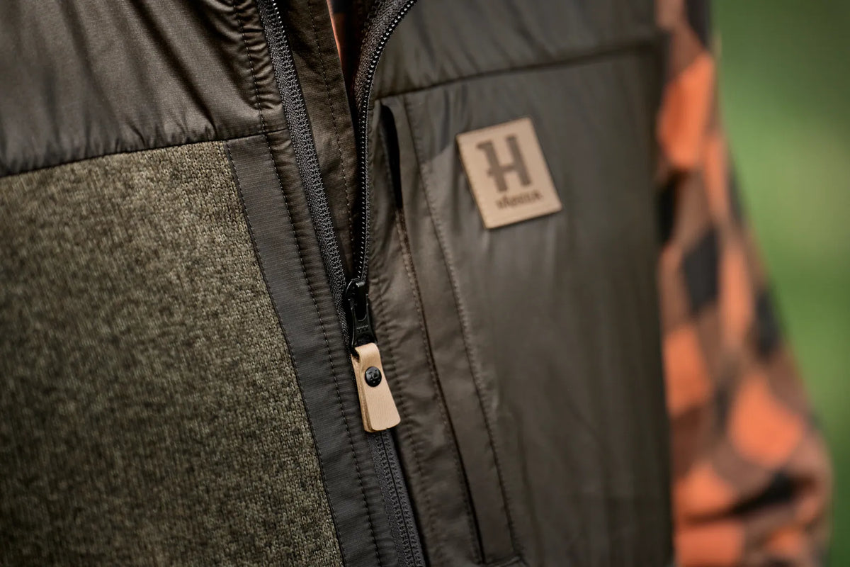 Härkila Kalix fleece waistcoat - Willow green/Shadow brown