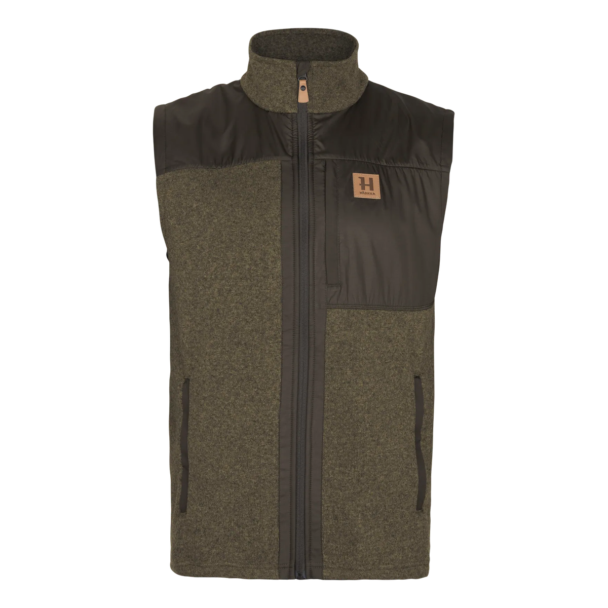 Härkila Kalix fleece waistcoat - Willow green/Shadow brown