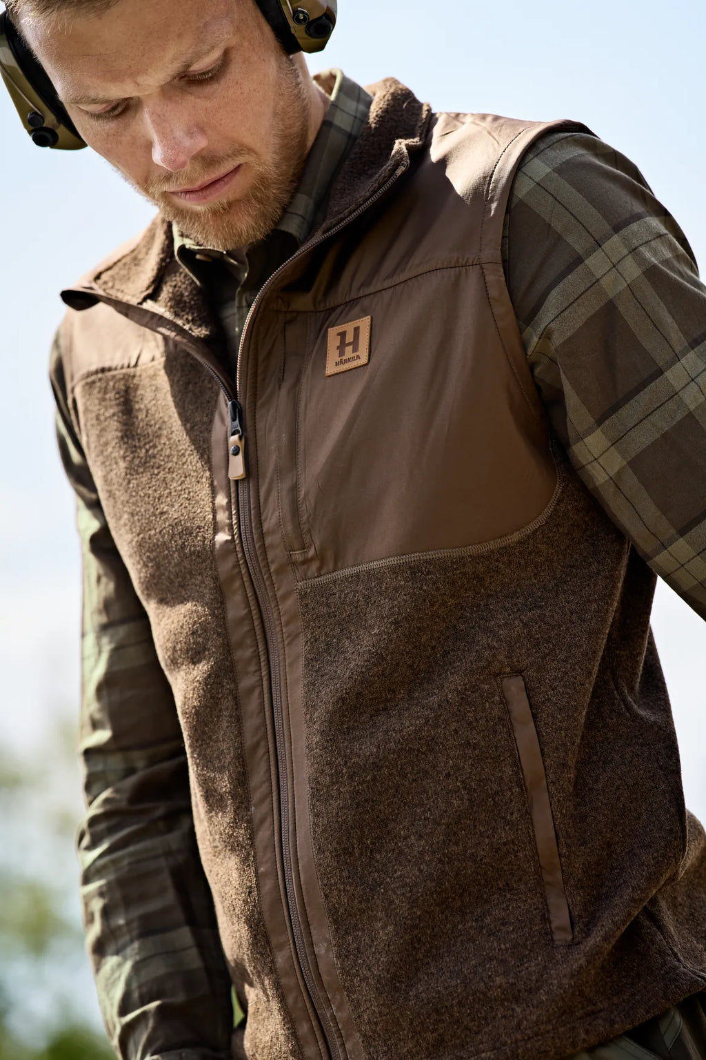 Härkila Kalix fleece waistcoat - Dark earth