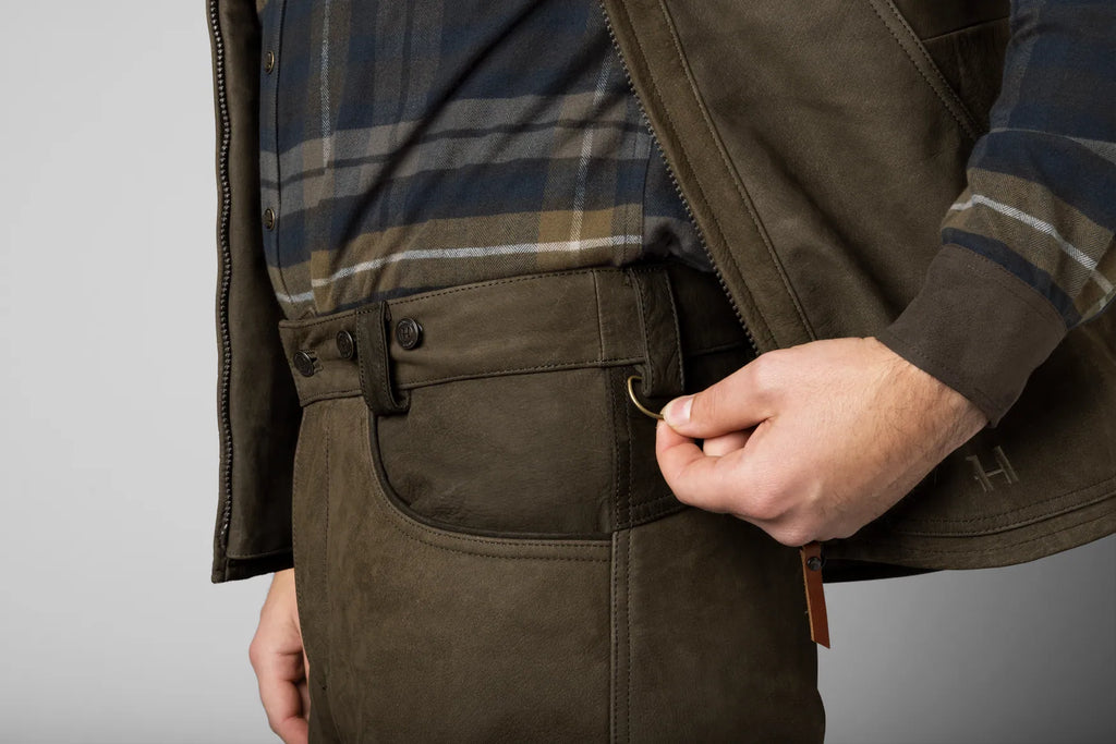 Pro Hunter leather trousers - Willow green