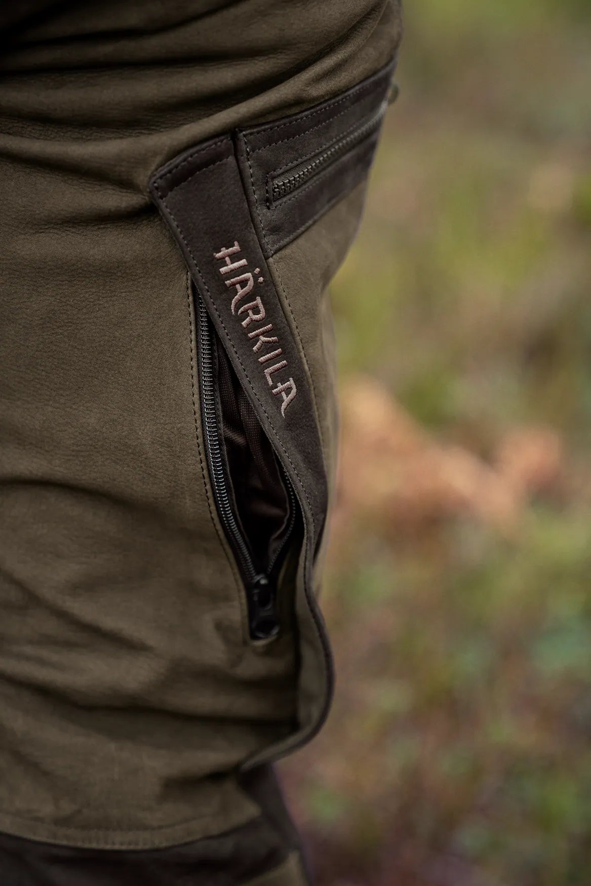 Pro Hunter leather trousers - Willow green