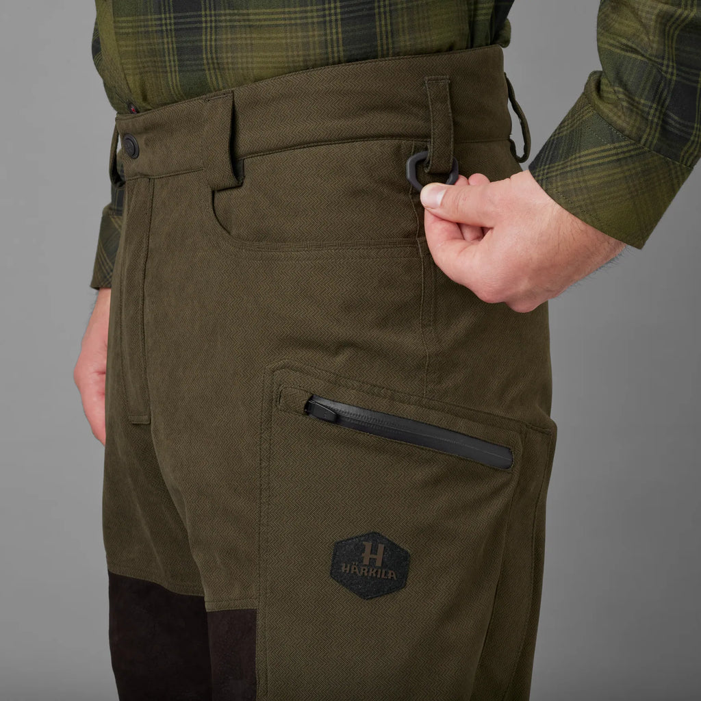 Driven Hunt HWS leather trousers - Willow green/Shadow brown