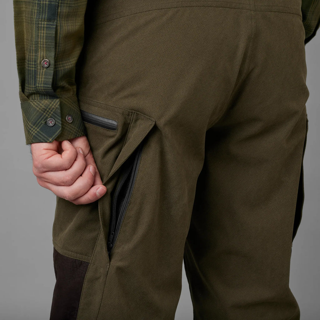 VETTED VINTAGE™ Driven Hunt HWS leather trousers - Willow green/Shadow brown
