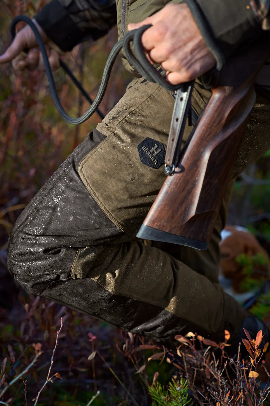 Driven Hunt HWS leather trousers - Willow green/Shadow brown