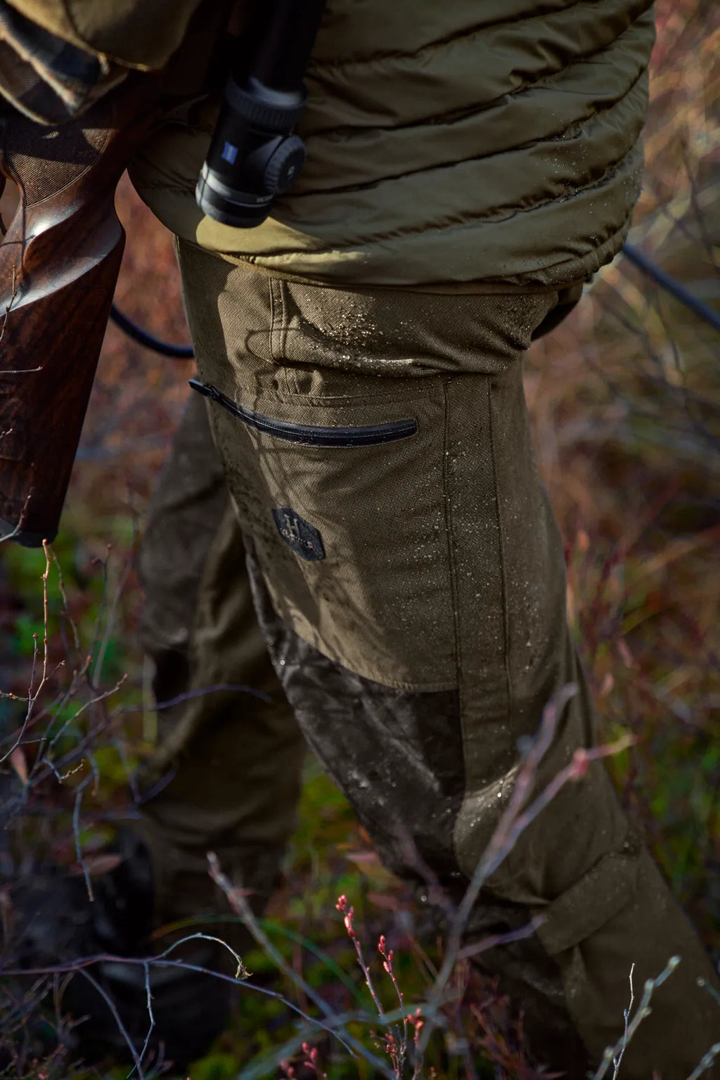 Driven Hunt HWS leather trousers - Willow green/Shadow brown
