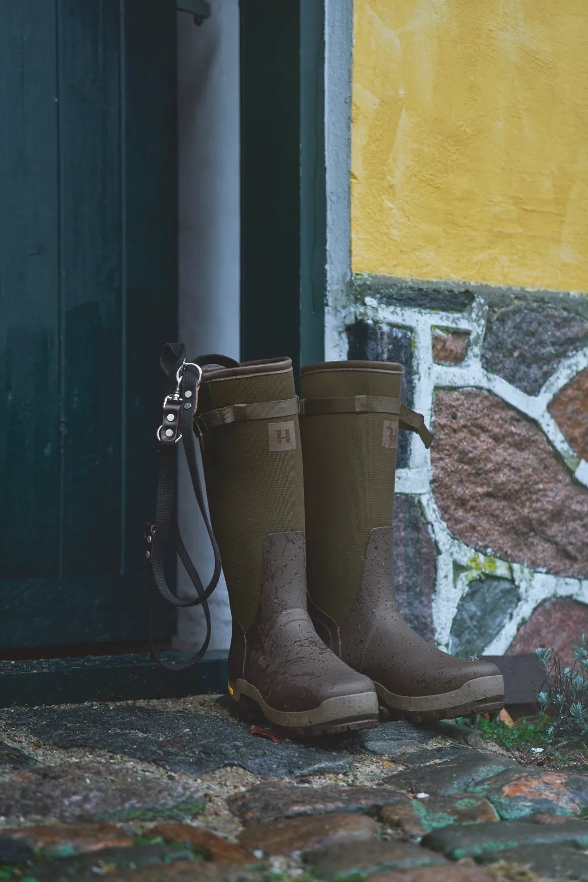 Forester Textile Rubber Boot - Willow green/Deep brown